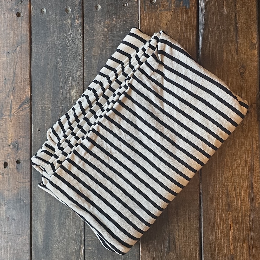 Black Cream Striped Scarf Minimalist Classic Neutral Wrap